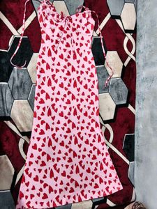 Heart Print Mini Dress Size : M