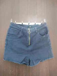 dark blue denim shorts