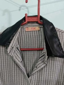 Women Dress With Leather Finish