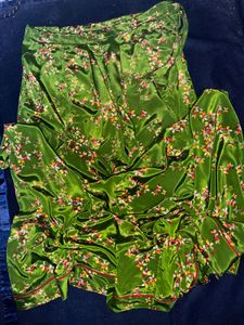 Green Floral Crepe Rajputi poshak
