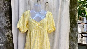 Yellow Floral Mini Dress