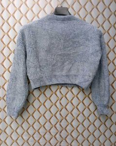 New With Tag Korean Cozy Blue Knit Sweater
