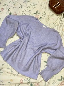 Flowy Sleeves Lavender Sweater