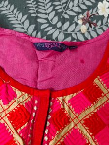 Pink Kurta Set &amp; Dupatta-XL