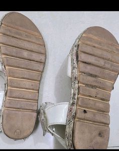 Stuning black sandal &amp; partywear white footwear