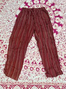 Striped Green Cotton Pants
