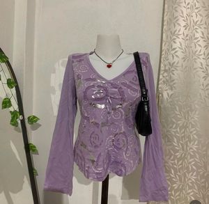 Lavendar Y2k Full Sleeve Top. Used One