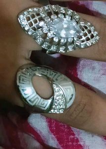 Silver Tone Statement Ring Set
