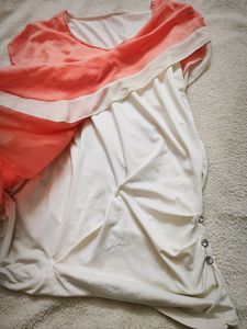 Pretty Peach Top With layers And white Inner