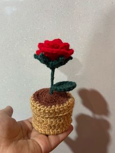 Crochet Potted Rose