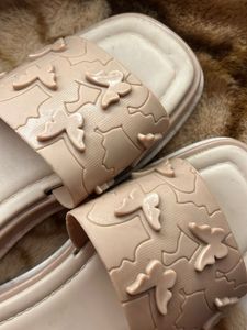 Cute Beige Butterfly Slides
