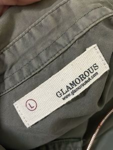 Oversized Embroidered Olive Shirt