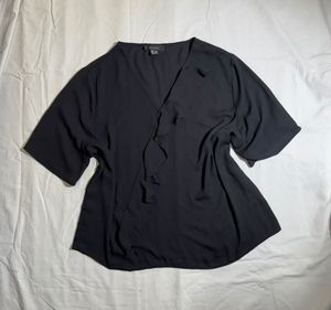 Elegant Black Ruffle Top