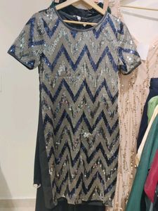 Sequin Chevron Dress