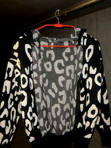Animal Print Zip-Up Hoodie Jacket