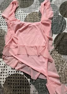 NewMe Pink Off Shoulder Ruffled Co-ord Set (XS)