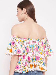 Cute Floral Off Shoulder Top