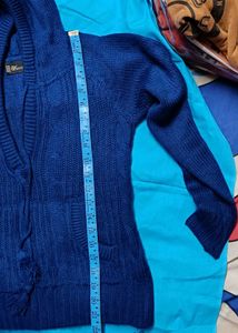 Westside Blue Knitted Hoodie