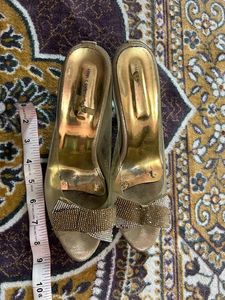 very beautiful golden heels