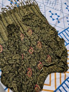 Women Kashmiri Print Sequin Embroidery Wool Top