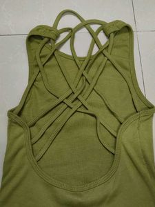 Lime Green Stylish Back Tee
