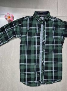 A Green Casual Checkered Shirt