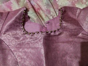 Elegant Lavender Banarasi Saree