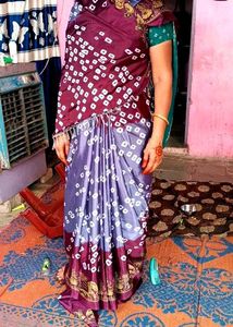 Crape Bandhani Saree
