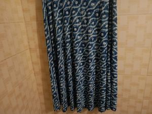 Blue &amp; White Patterned Maxi Skirt