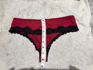 Red &amp; Black Lace Panty