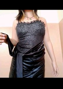 Black Net Top Attached With Lace