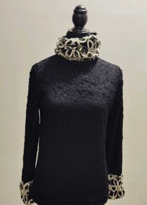 Elegant Black Lace high neck