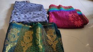 Vintage Blue Bandhani Sari