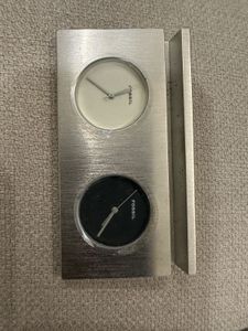 Fossil Dual Time Table Clock with Card Holder