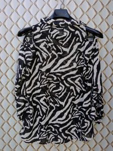 New With Tag Korean Shoulder Cut Zigzag Shirt