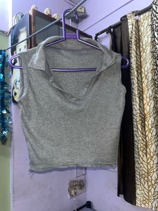 Gray Sleeveless Top