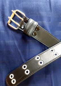 Black Belt with Eyelet Detail