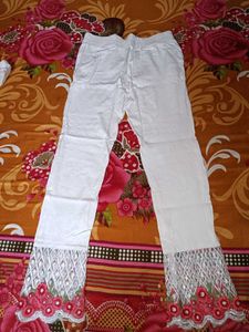 Floral Print White Kurti With Pant