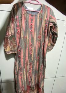 Floral Striped Kurti