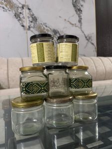 set of 8 Glass Jars