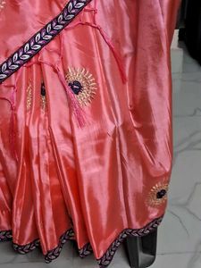 New Unique BabyPink &amp; BlueBorder SilSaree withBlou