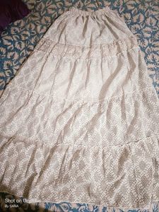 Grey Long Flared Skirt