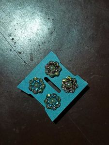 Floral Stud Earrings - Set of 4