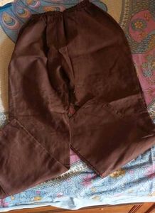 Brown Floral Embroidered Pant Set