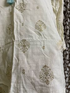 Cream &amp; Gold Print Tunic Short Kurti ❤️‍🔥