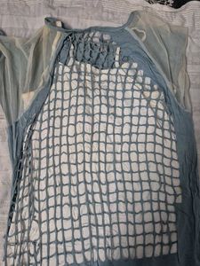 Unique Blue Mesh Top