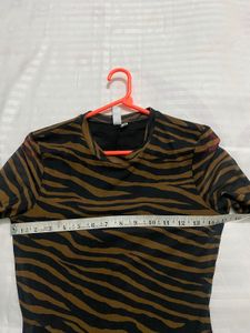 Striped Black+ Brown Bodycon