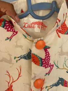 Unused Cute Kids Deer Print Waistcoat