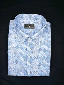 Blue Patterned Dress Shirt