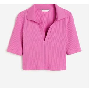 H&amp;M Pink Ribbed Crop Top